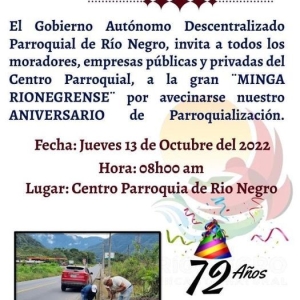 INVITACIÓN A LA “MINGA RIONEGRENSE”